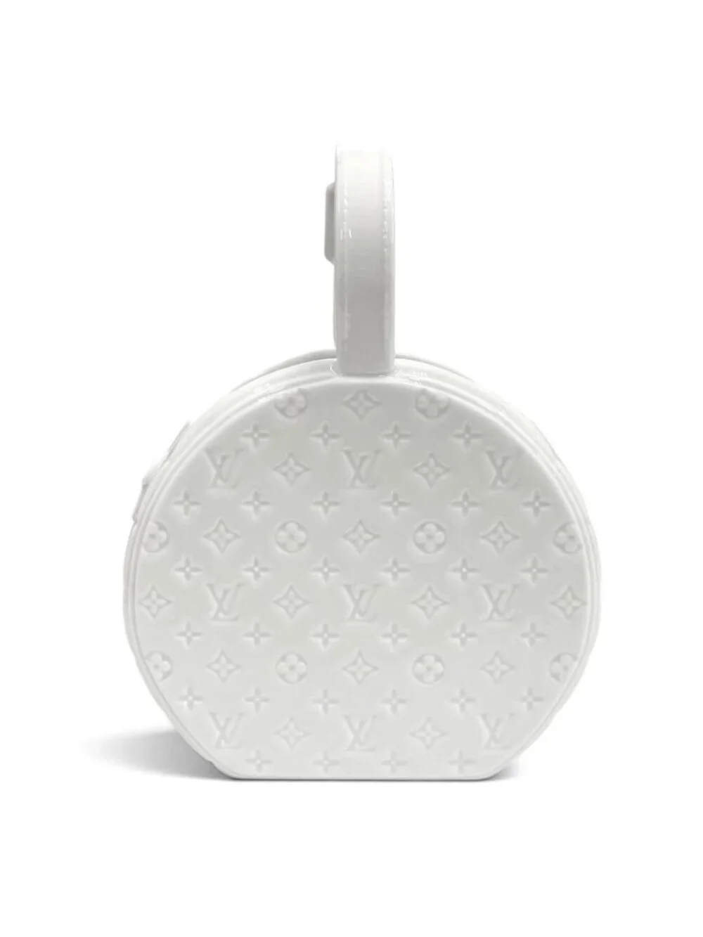 Louis Vuitton Vase Porcelain Monogram Pattern Embossed Bag Motif White